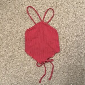 Ribbed Tie Back Tank Top